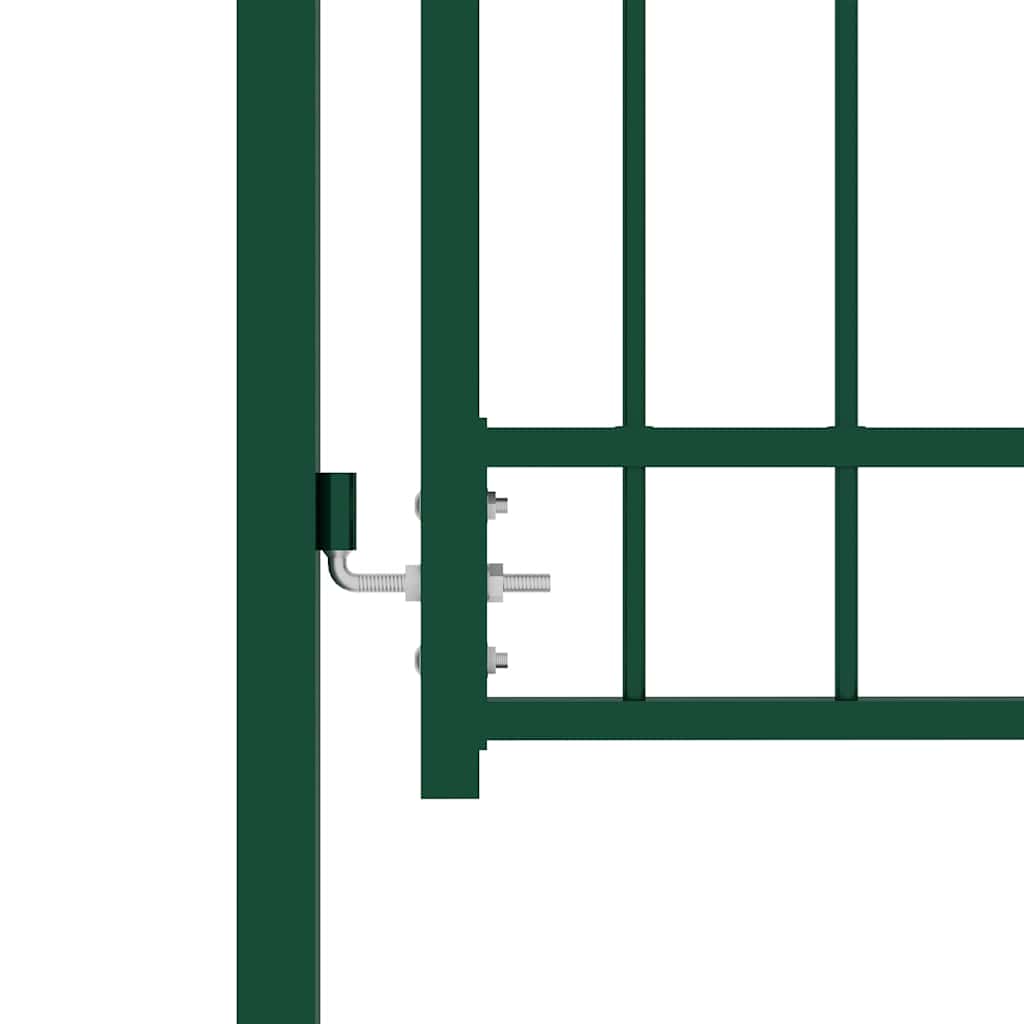 Vidaxl poort met gebogen bovenkant 102x136 cm staal groen