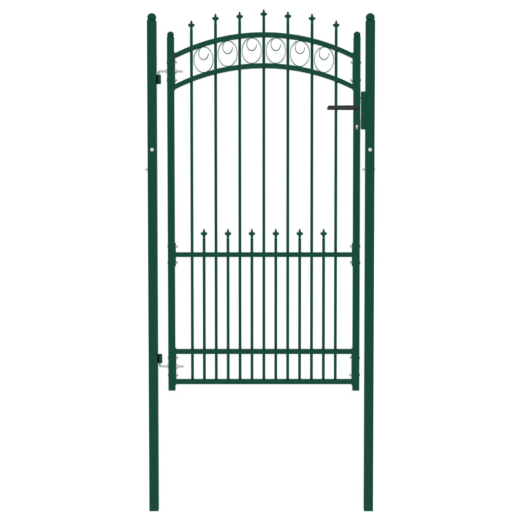 VidaXL Poort met speerpunten 100x175 cm staal groen