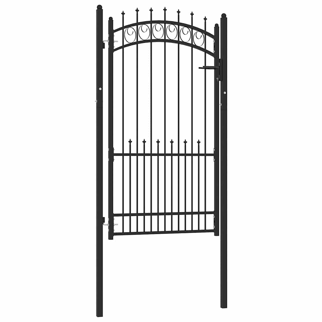 Vidaxl poort met speerpunten 100x175 cm staal zwart