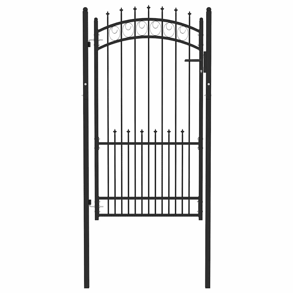 Vidaxl poort met speerpunten 100x175 cm staal zwart