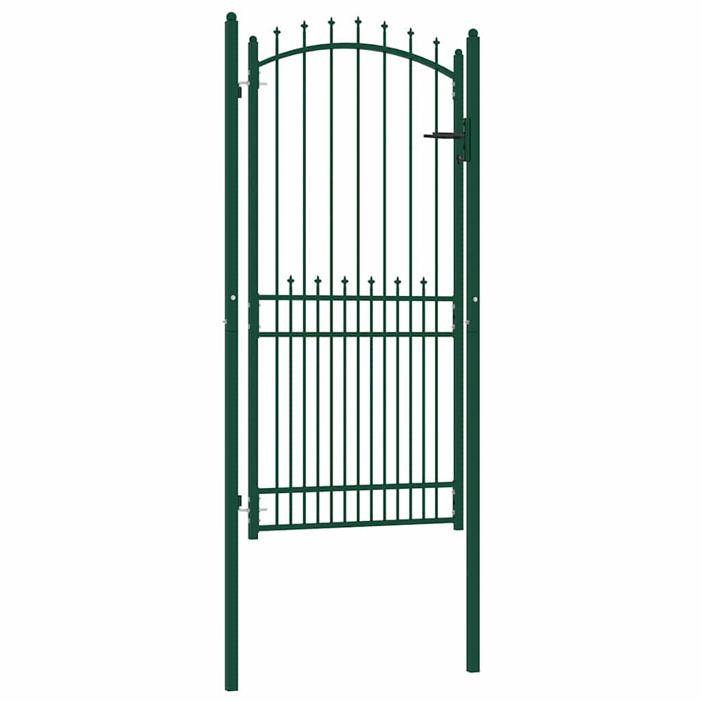 Vidaxl poort met speerpunten 100x200 cm staal groen