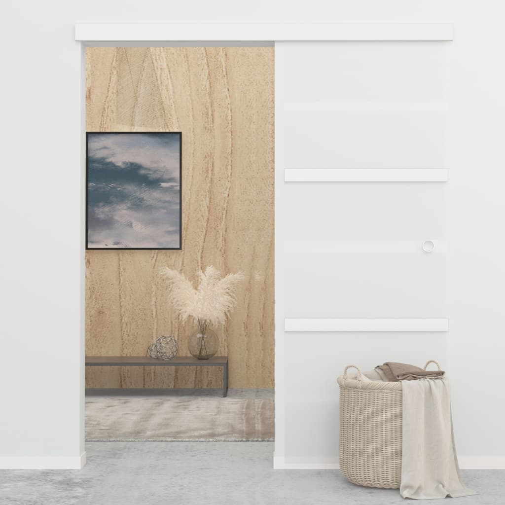 Vidaxl schuifdeur met zachte stops 76x205 cm esg-glas en aluminium