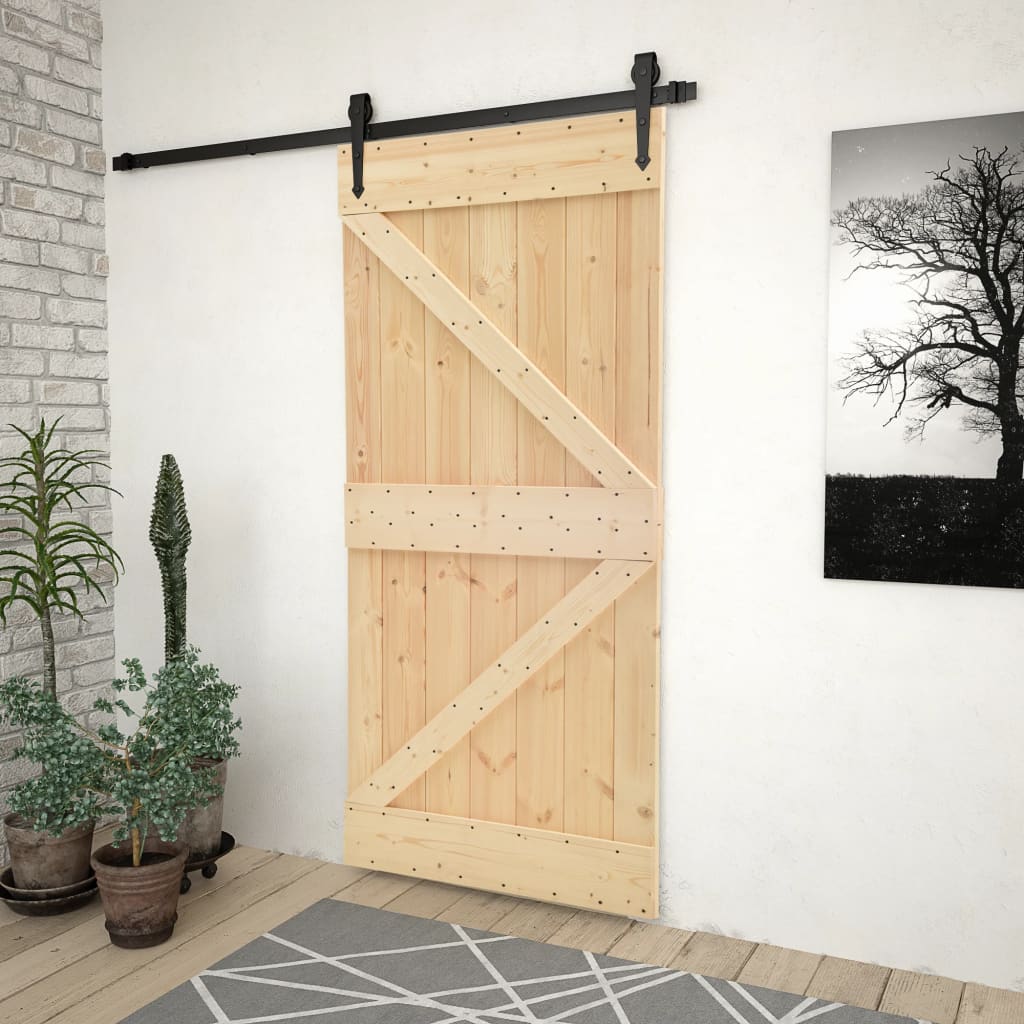 Vidaxl deur 90x210 cm massief groenhout