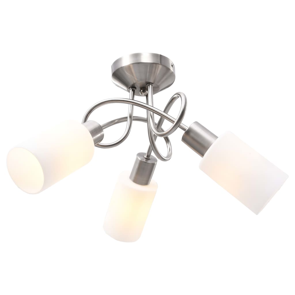 Vidaxl plafondlamp met keramische cilindervormige kappen 3xe14 wit
