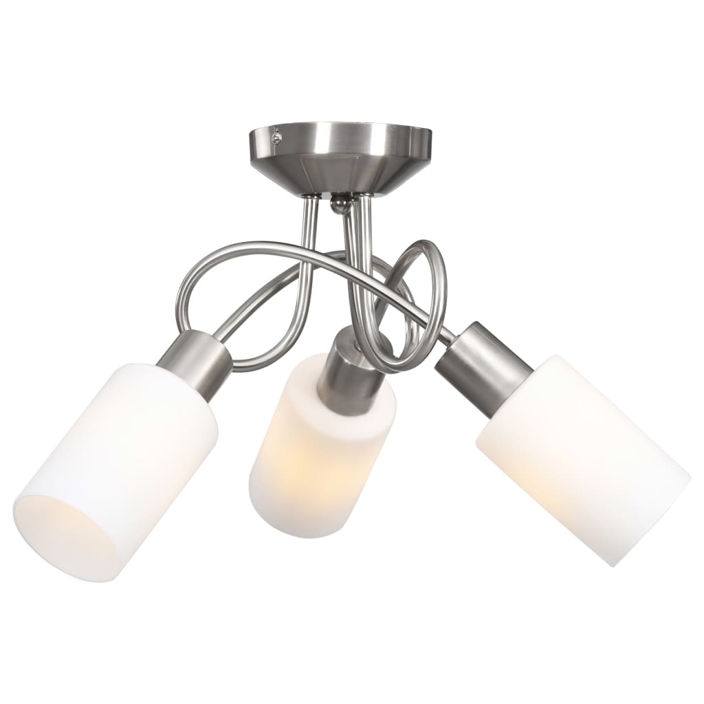 Vidaxl plafondlamp met keramische cilindervormige kappen 3xe14 wit