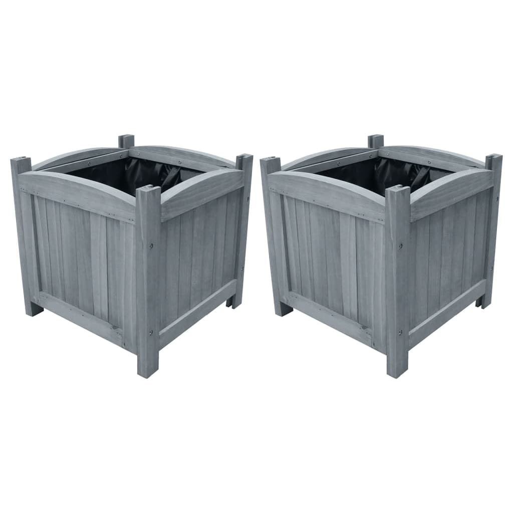 Vidaxl plantenbakken verhoogd 2 st 30x30x30 cm massief vuurhout
