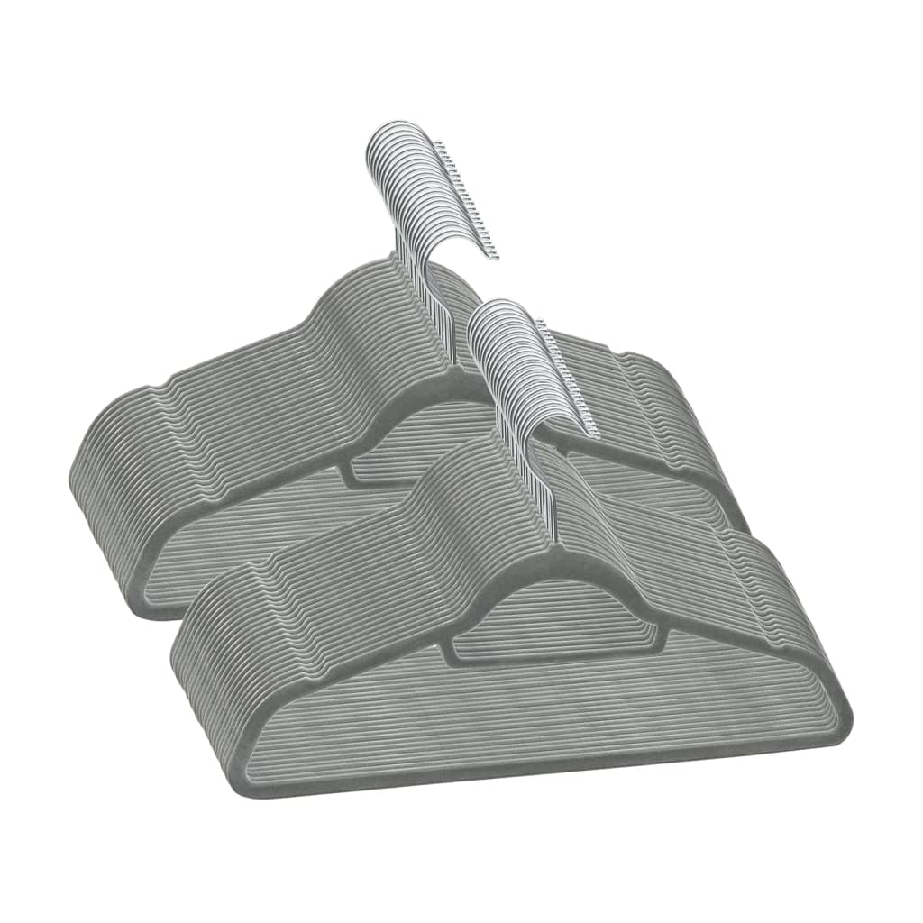 Vidaxl 50-delige kledinghangerset antislip fluweel grijs