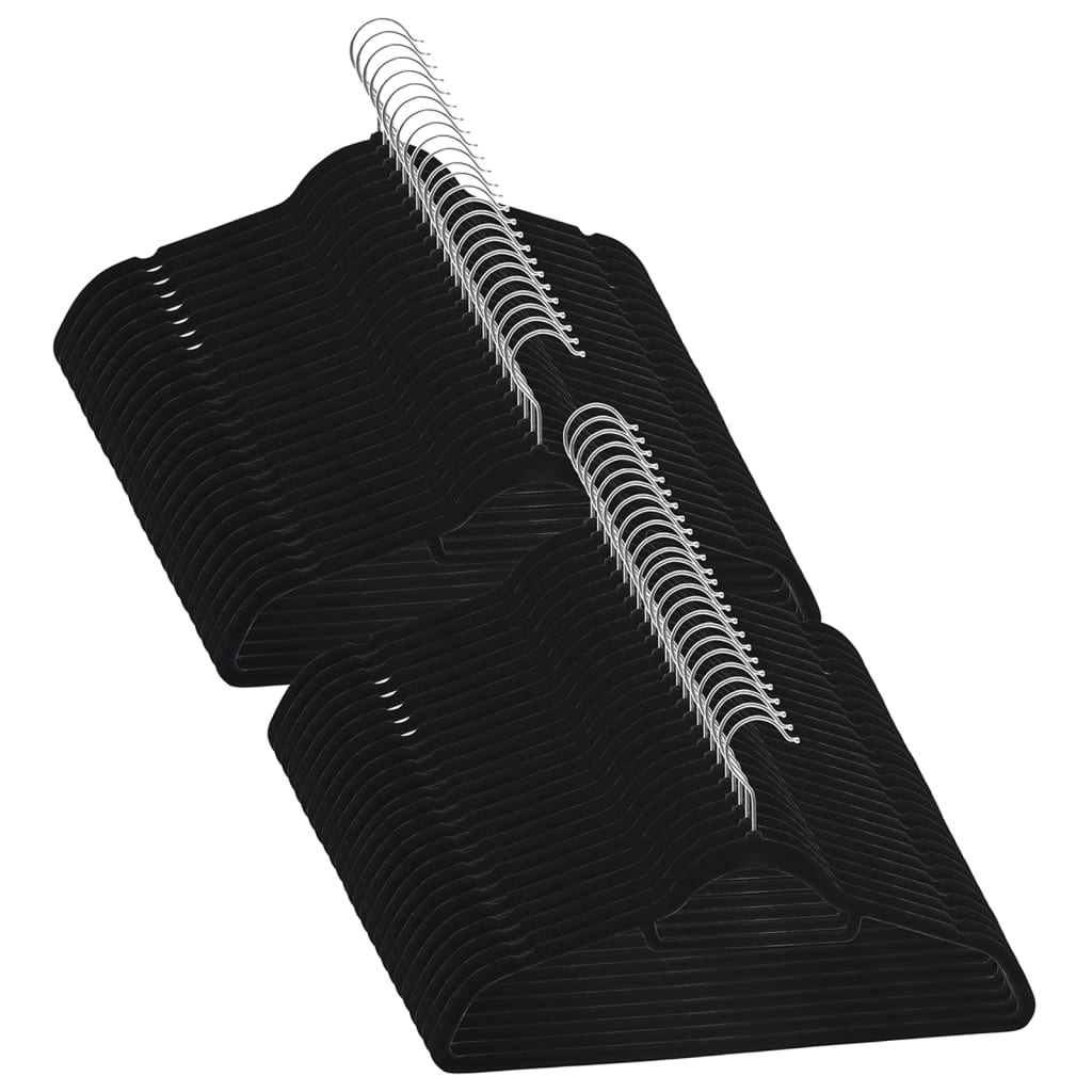 Vidaxl 50-delige kledinghangerset antislip fluweel zwart
