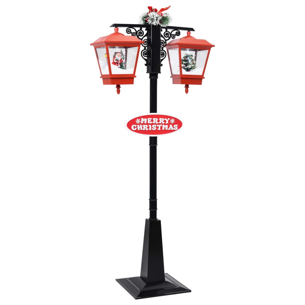 Vidaxl straatlantaarn met kerstman 81x40x188 cm pvc zwart en rood