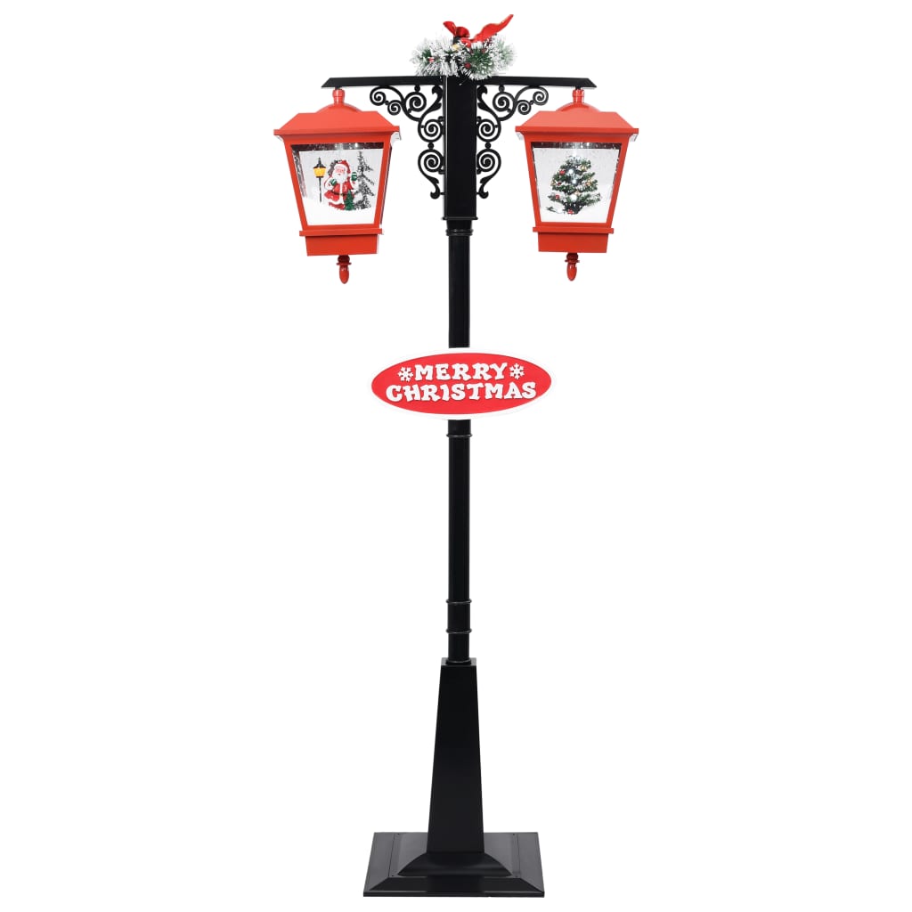 Vidaxl straatlantaarn met kerstman 81x40x188 cm pvc zwart en rood
