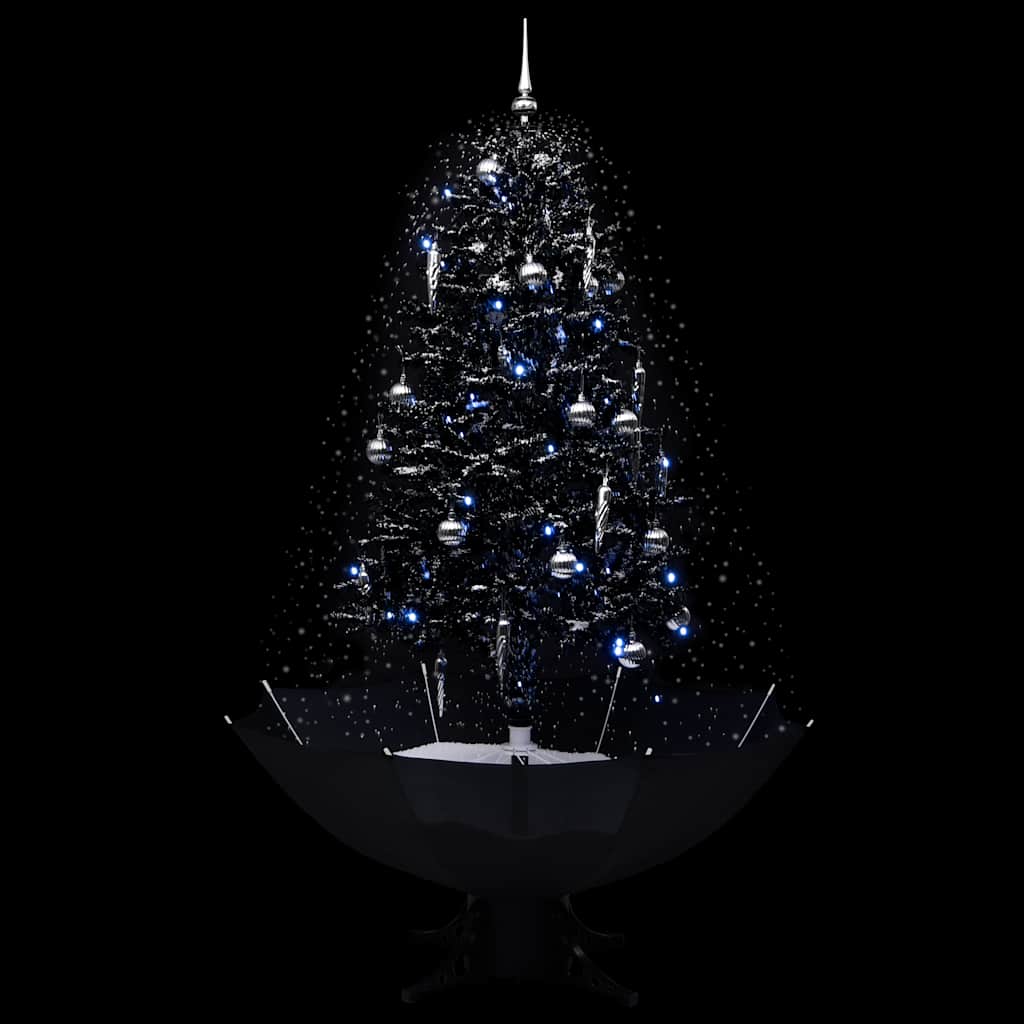 Vidaxl kerstboom sneeuwend met paraplubasis 170 cm pvc zwart