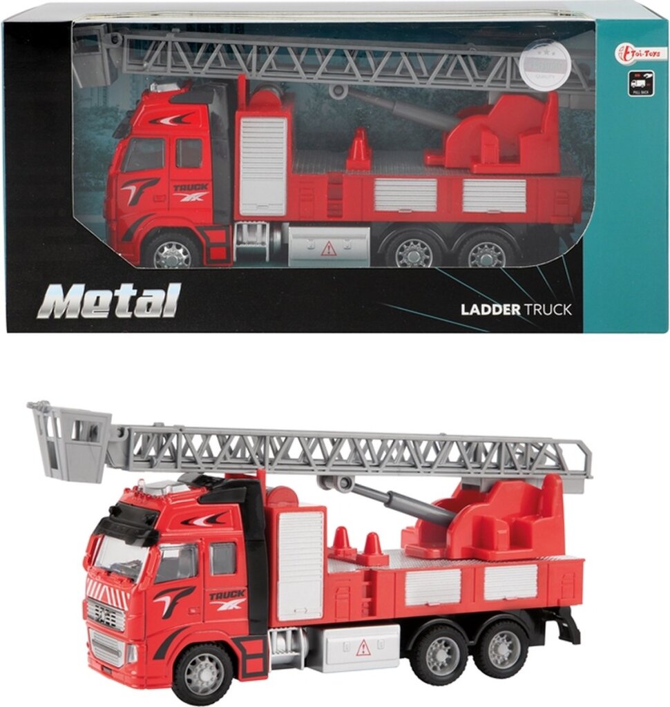 Metalen Pull-back Brandweerwagen 1:38