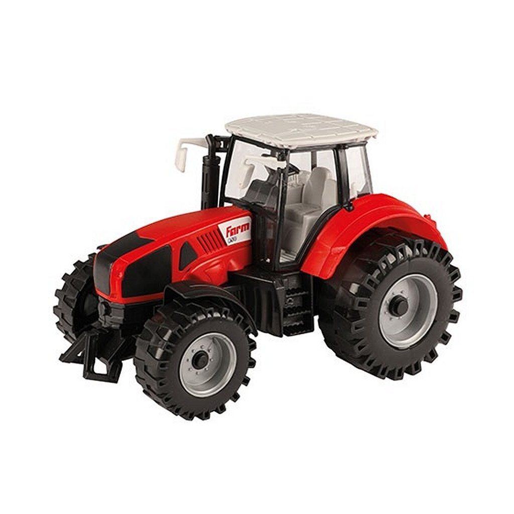 Tractor met frictie 19 cm rood zwart
