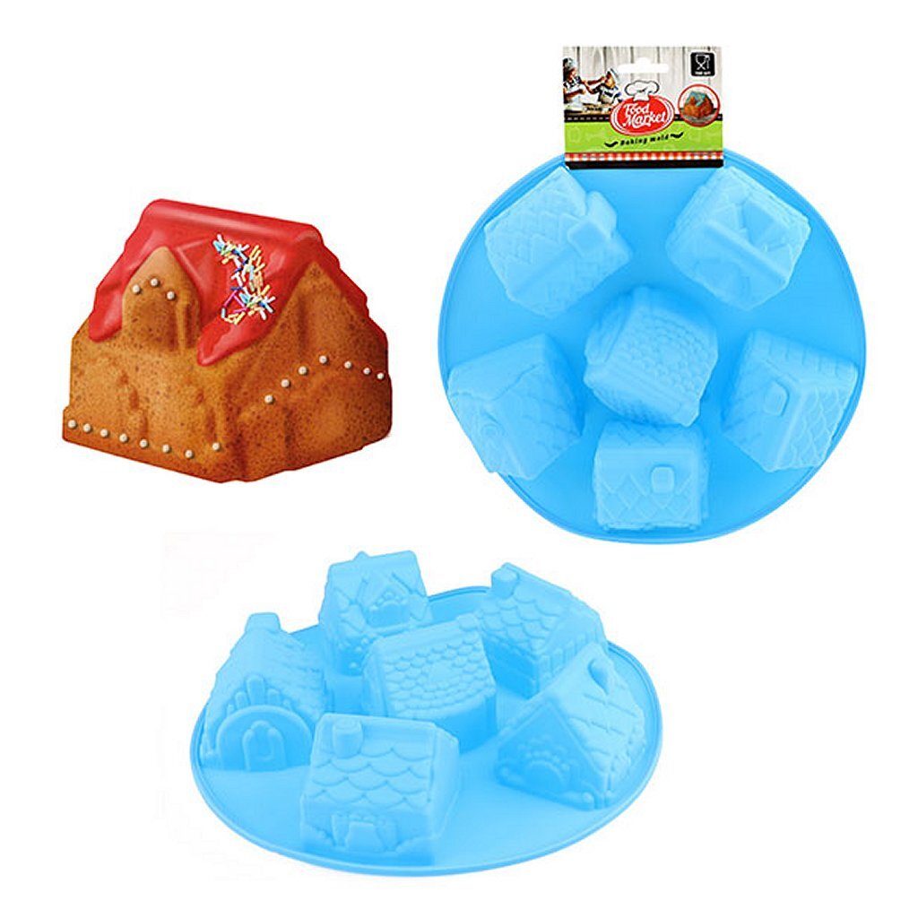 Voedselmarkt Voedselmarkt Siliconen Bakvorm 6 Huisjes