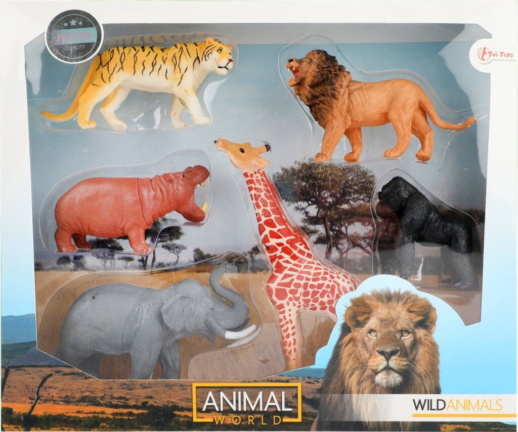 Dierenwereld wilde dieren olifant leeuw tijger gorilla giraffe nijlpaard