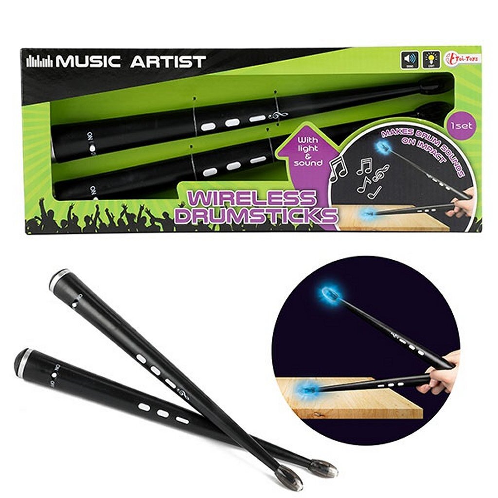 Muziekartiest Muziekartiest Draadloze Drumstokken + Geluid + Licht