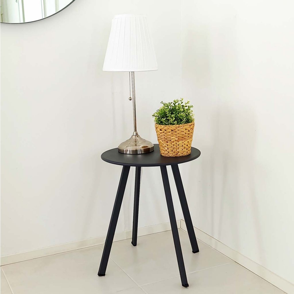 Pro tuin metalen tafel 40x49 cm mat donkergrijs
