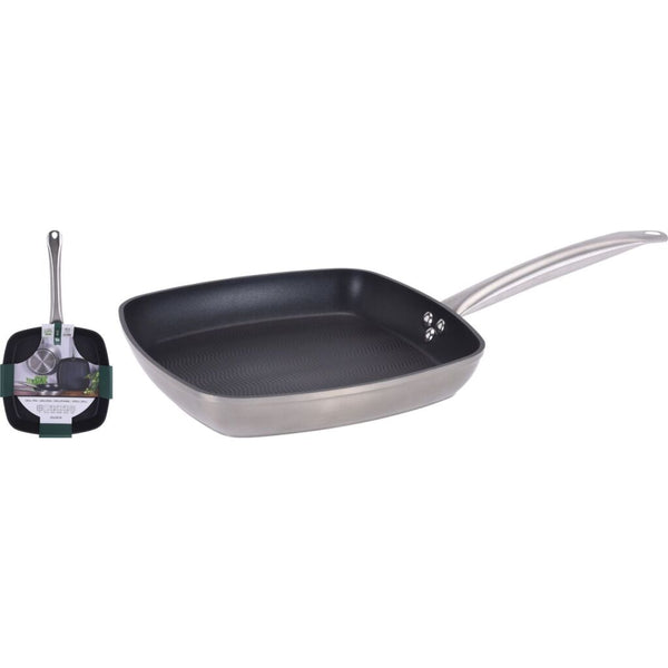Excellent houseware grillpan 26 cm zilver