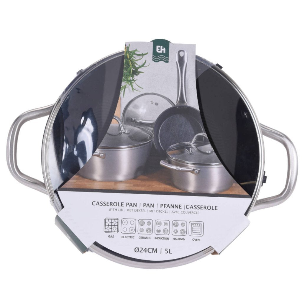 Excellent huishoudpan 24 cm + glazen deksel