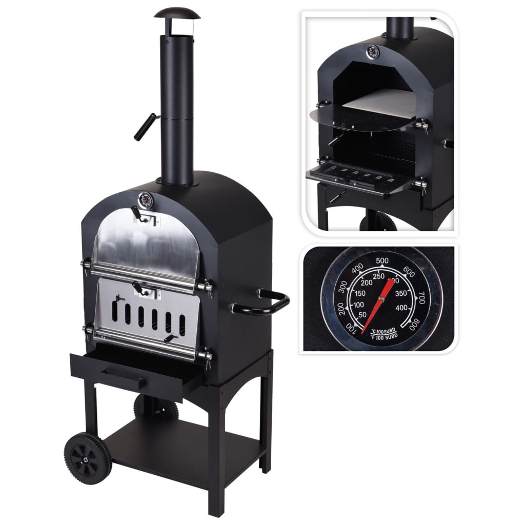 Progarden barbecue pizzaoven zwart