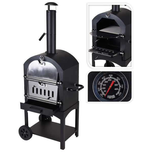 Progarden barbecue pizzaoven zwart