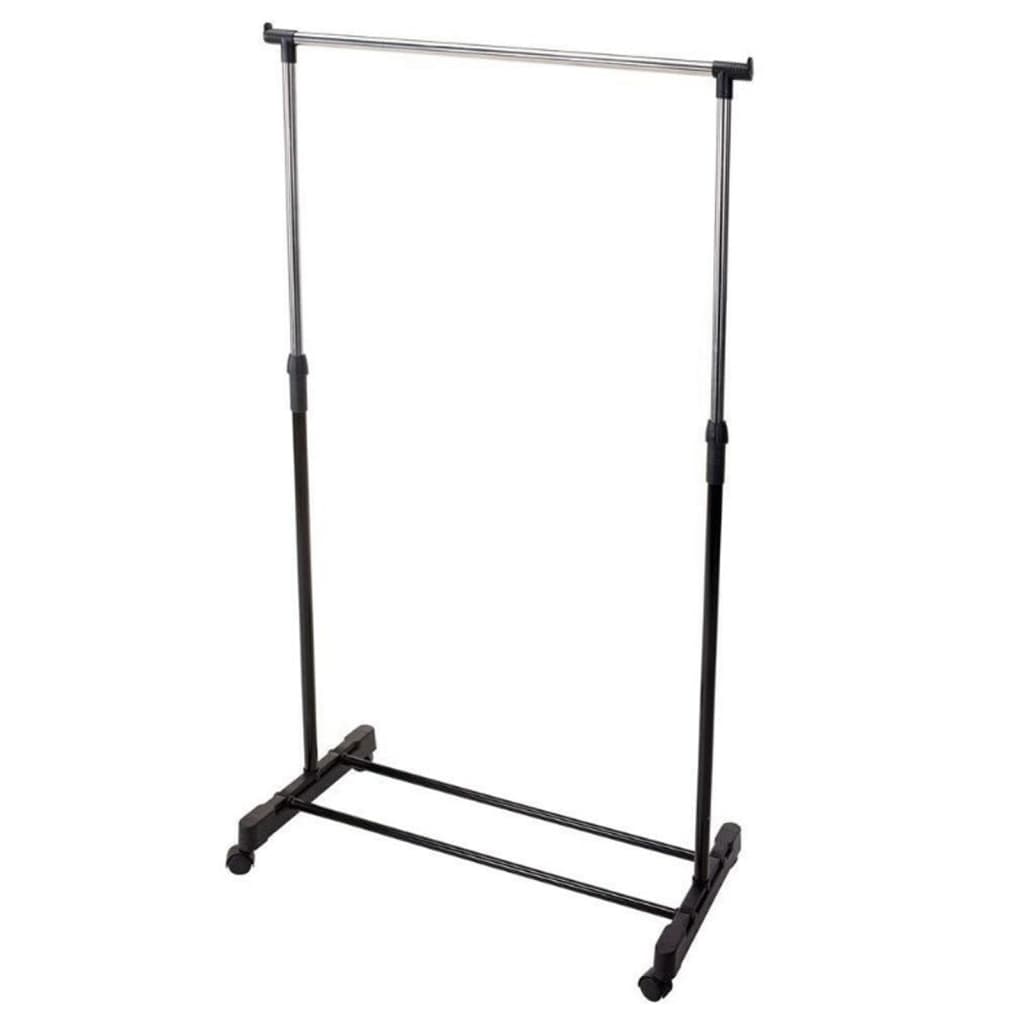 Opbergoplossingen Opbergoplossingen Kledingrek met wielen enkele stang 80x42x(90-165) cm