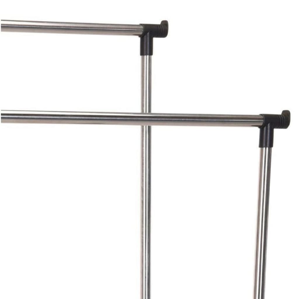 Opbergoplossingen kledingrek met wielen dubbel 80x42x(90-160) cm