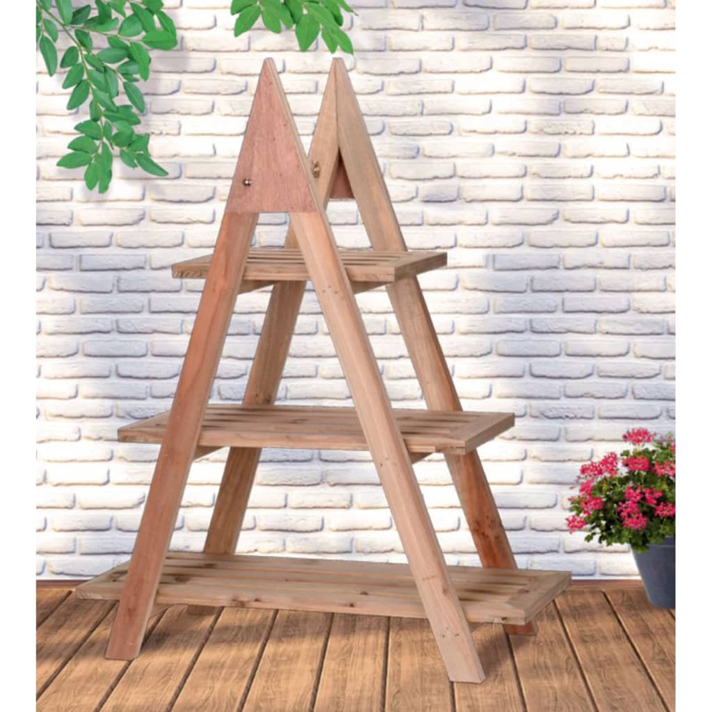 HS Collection HS Collection Plantenrek met 3 niveaus 48x32x79 cm hout