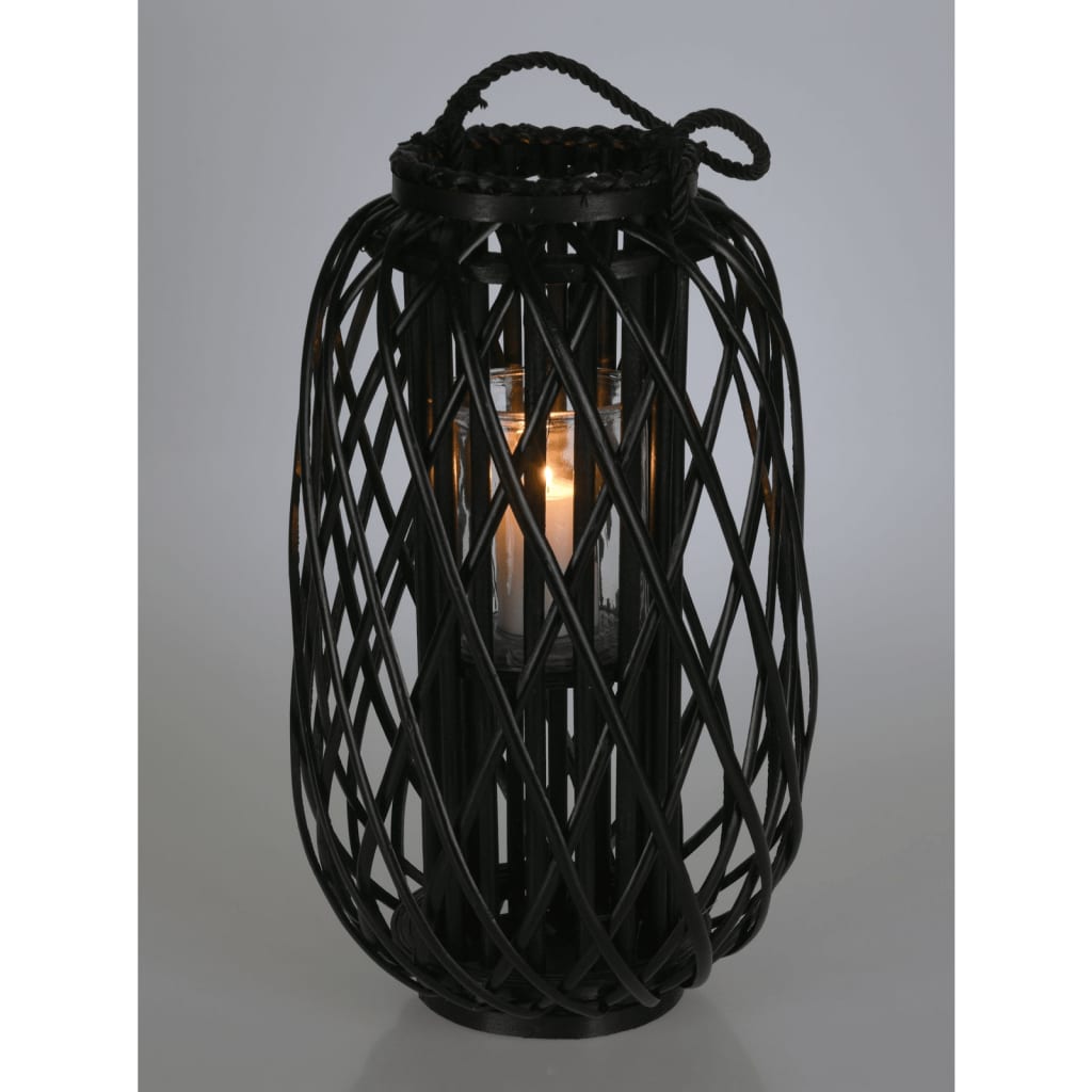 HS Collection HS Collection Lantaarn 50x28 cm riet zwart
