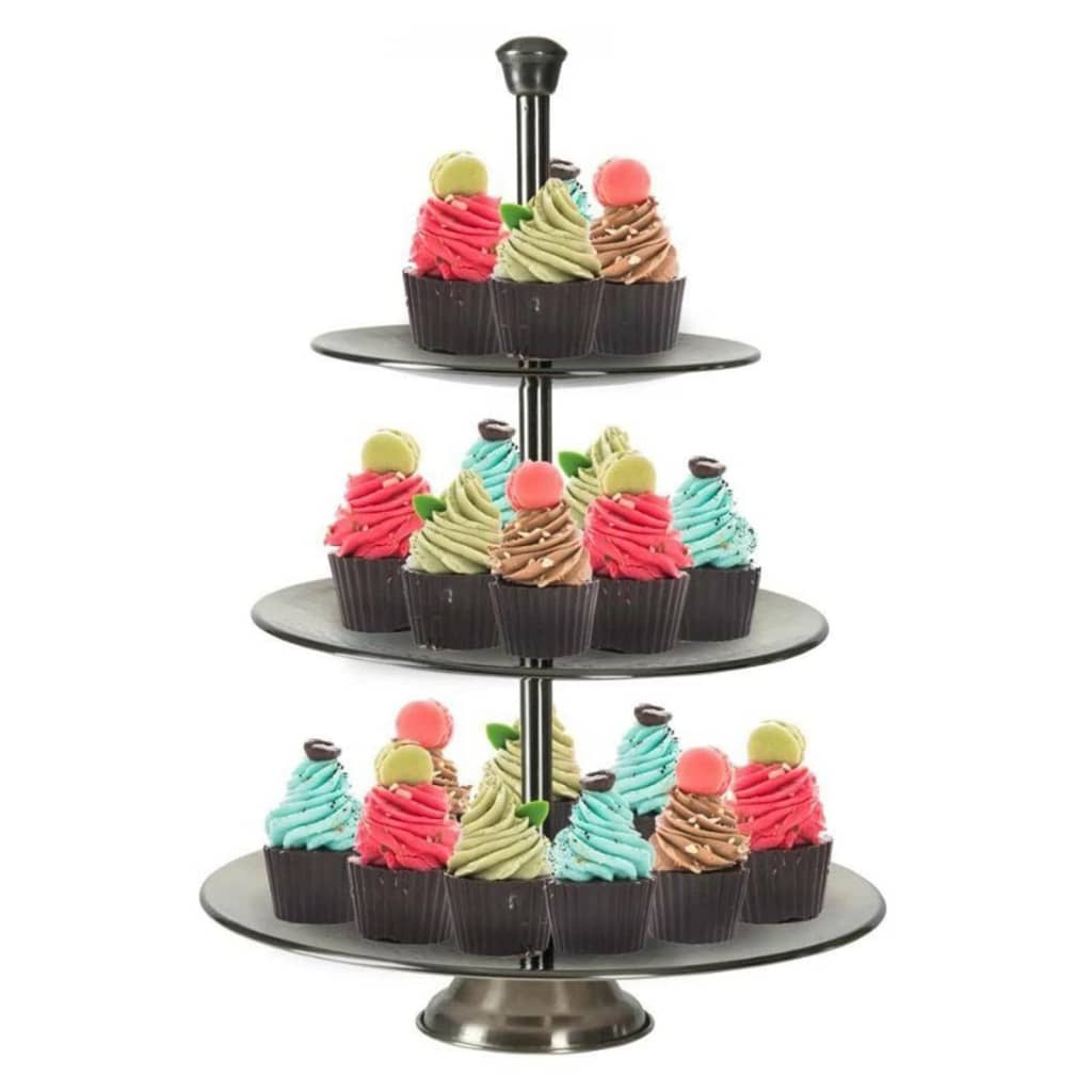 Excellent Houseware Houseware Etagère 3-laags 36,5 cm roestvrij staal