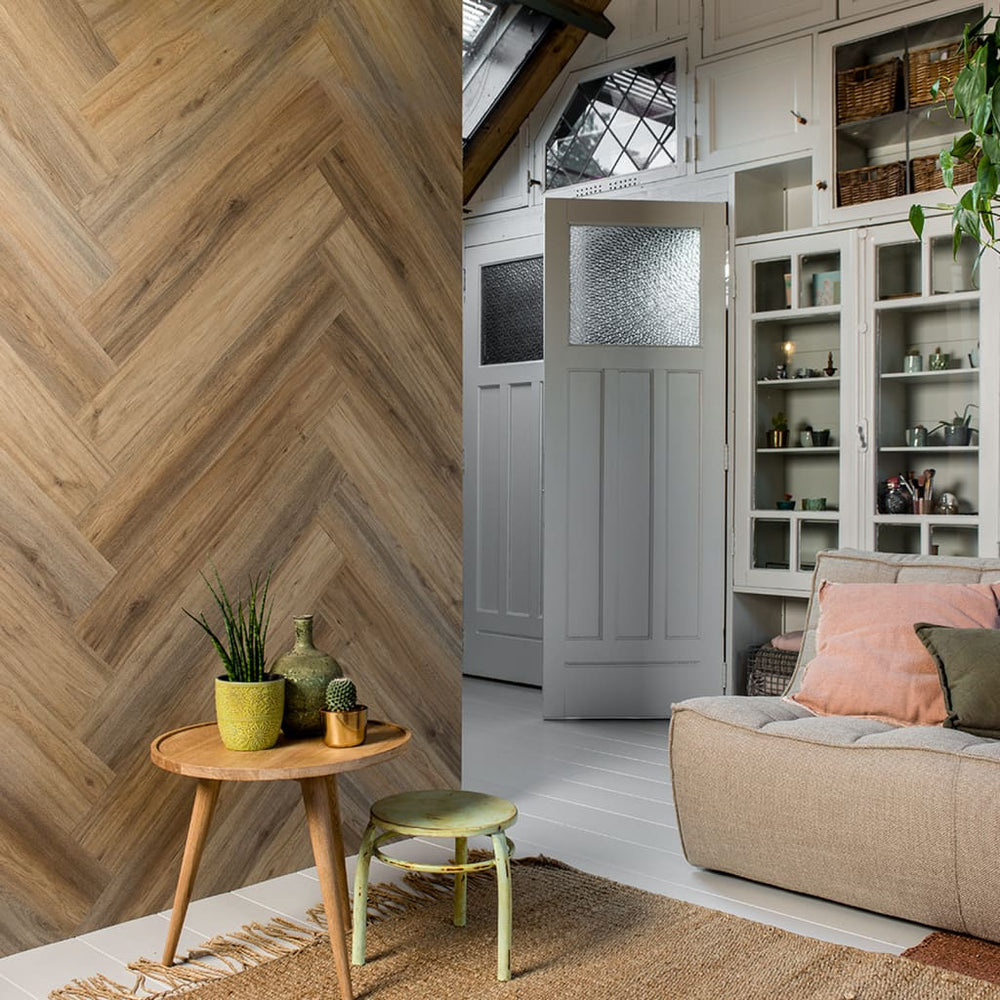 WallArt WallArt Planken houtlook natuurlijk eiken lichtbruin