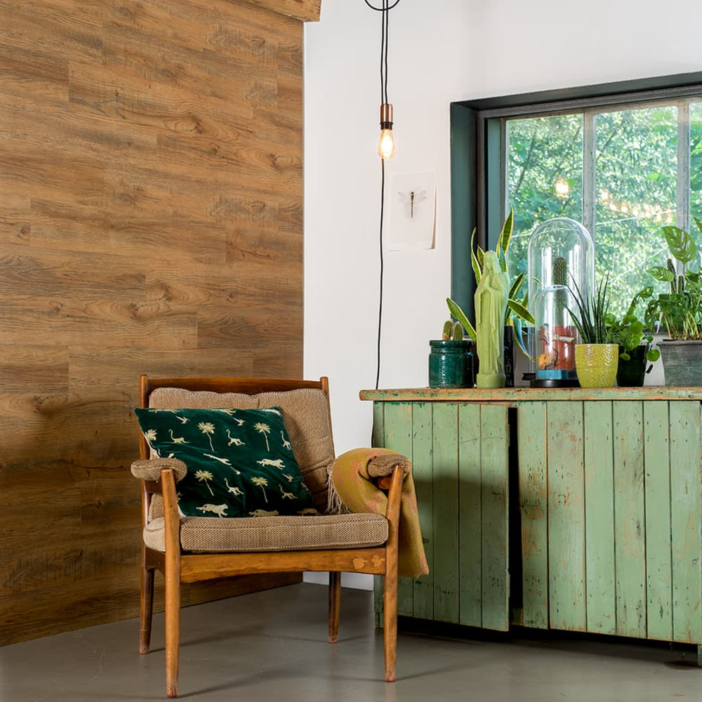 WallArt WallArt Planken houtlook gerecycled eikenhout roestbruin