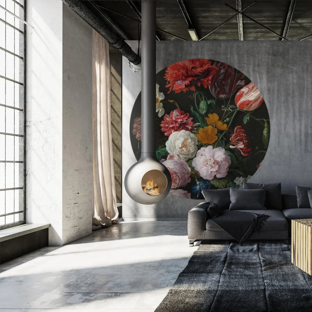 WallArt WallArt Behangcirkel Golden Age Bloemen 190 cm
