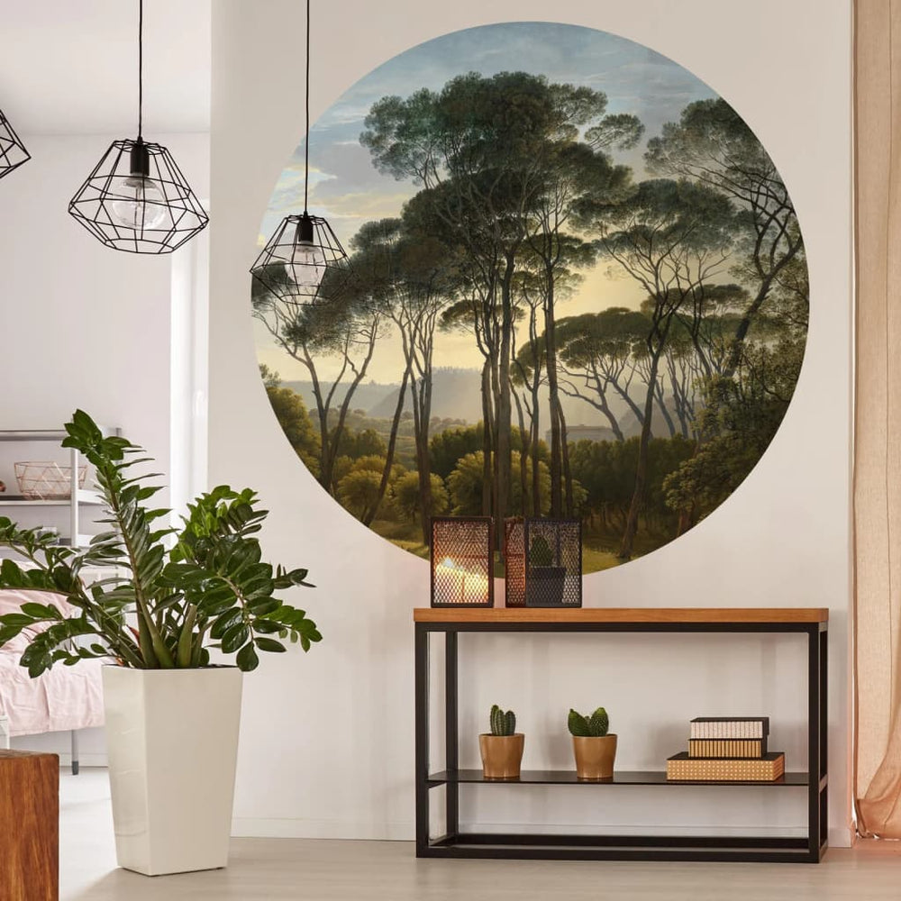 WallArt WallArt Behangcirkel Parasoldennen in Italië 190 cm