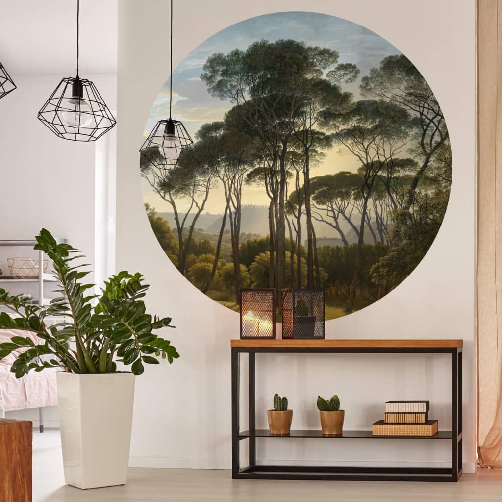 WallArt WallArt Behangcirkel Parasoldennen in Italië 142,5 cm