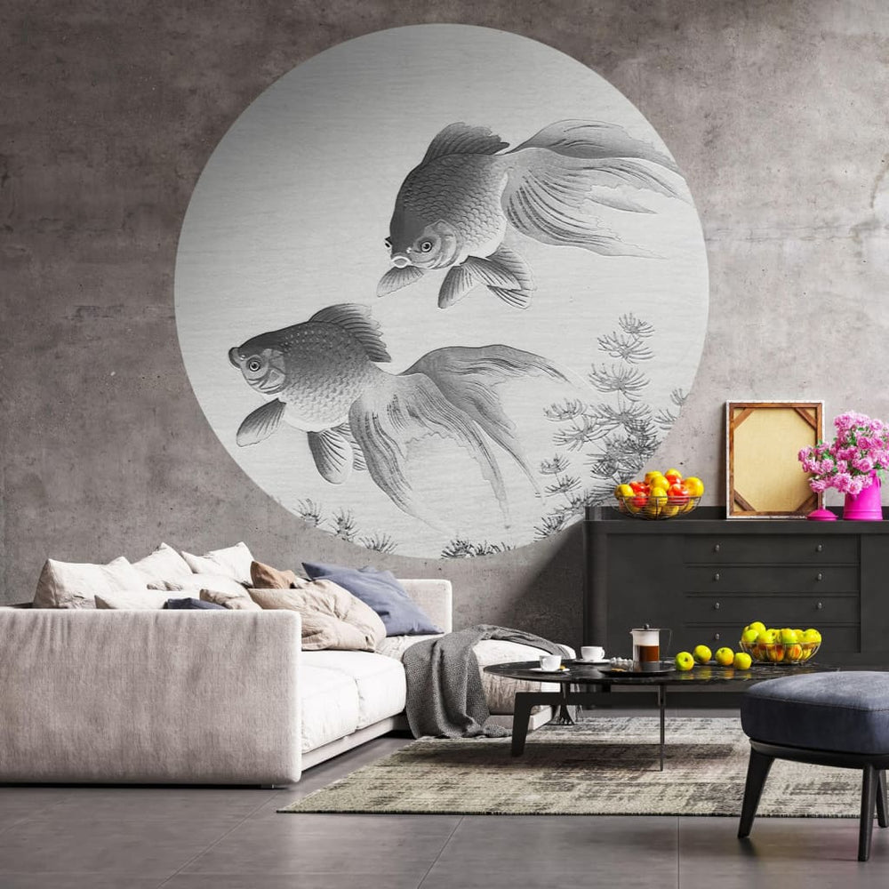 WallArt WallArt Behangcirkel Twee Goudvissen 190 cm
