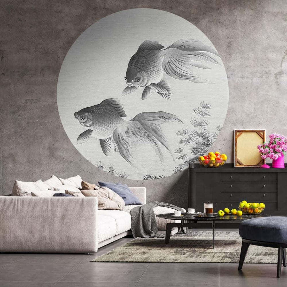 WallArt WallArt Behangcirkel Twee Goudvissen 142,5 cm