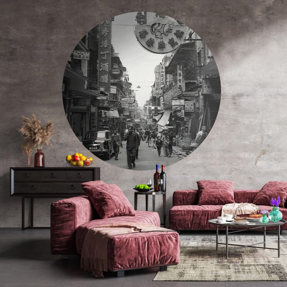 Wallart behangcirkel hongkong the old days 190 cm