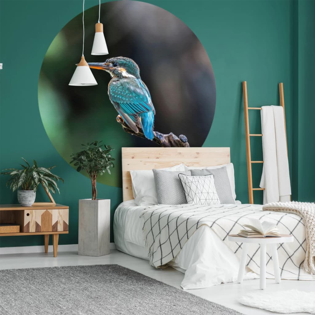 Wandkunst behangcirkel de ijsvogel 142,5 cm