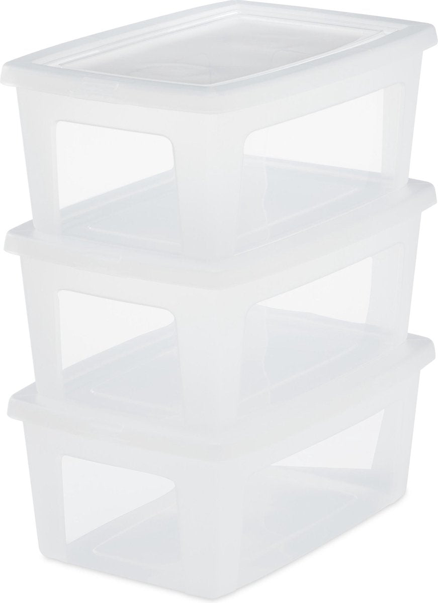 Iris clearbox opbergbox - 11l - kunststof - transparant - 3 stuks
