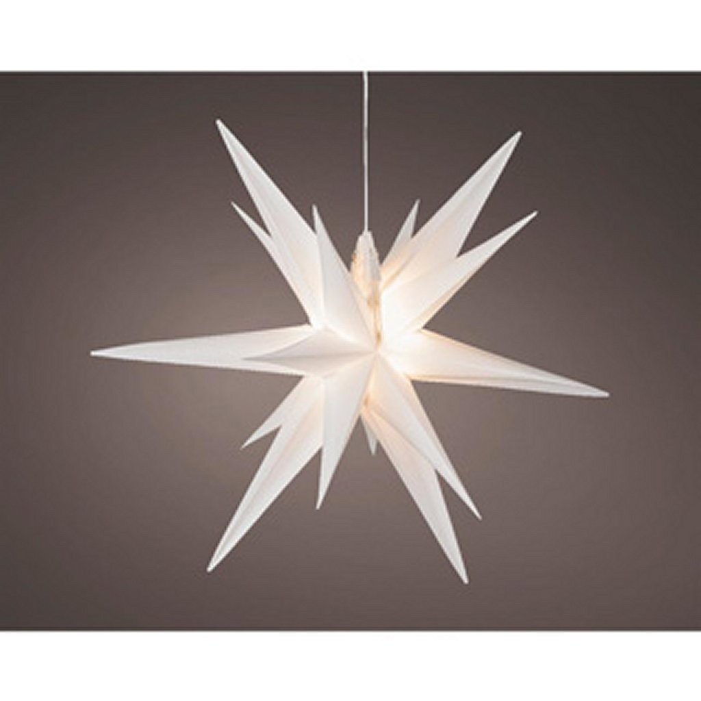 Lumineo Lumineo Kerstster PVC Steady Wit 6 LED's Binnen Buiten 60 cm