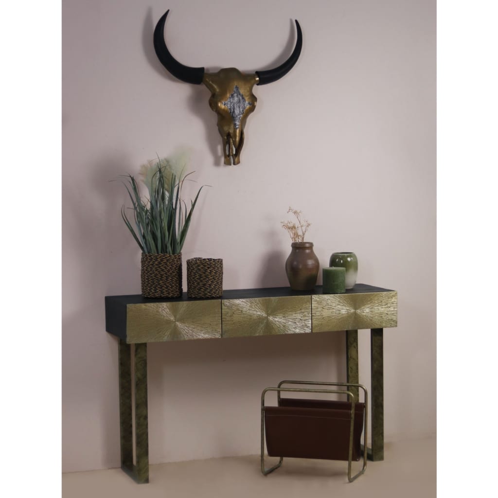 Hsm collectie buffelhoofd decoratief l 80x10x80 cm