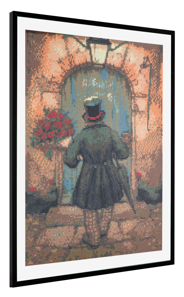 Grafix diamant schilderij anton pieck man met rozen 40x50cm