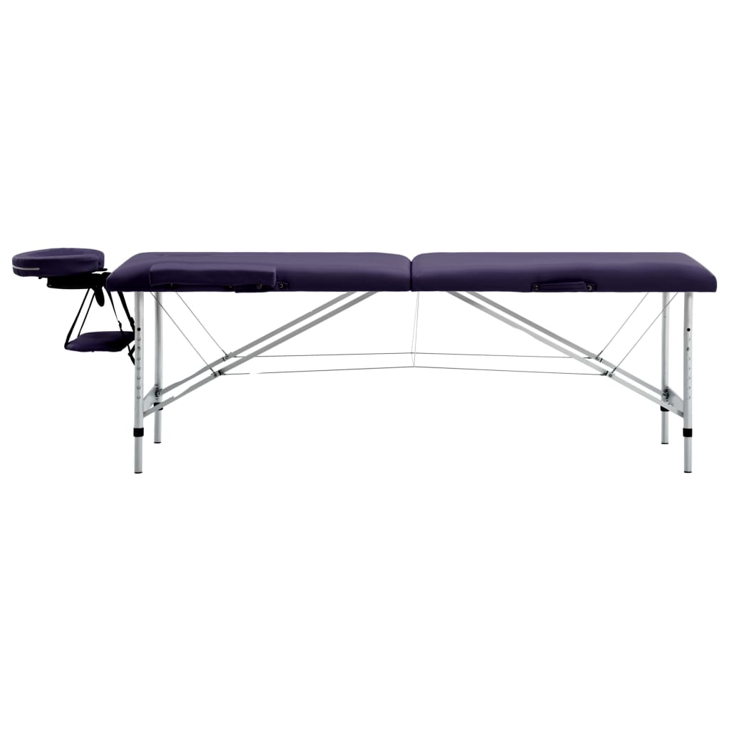 Vidaxl massagetafel inklapbaar 2 zones aluminium paars
