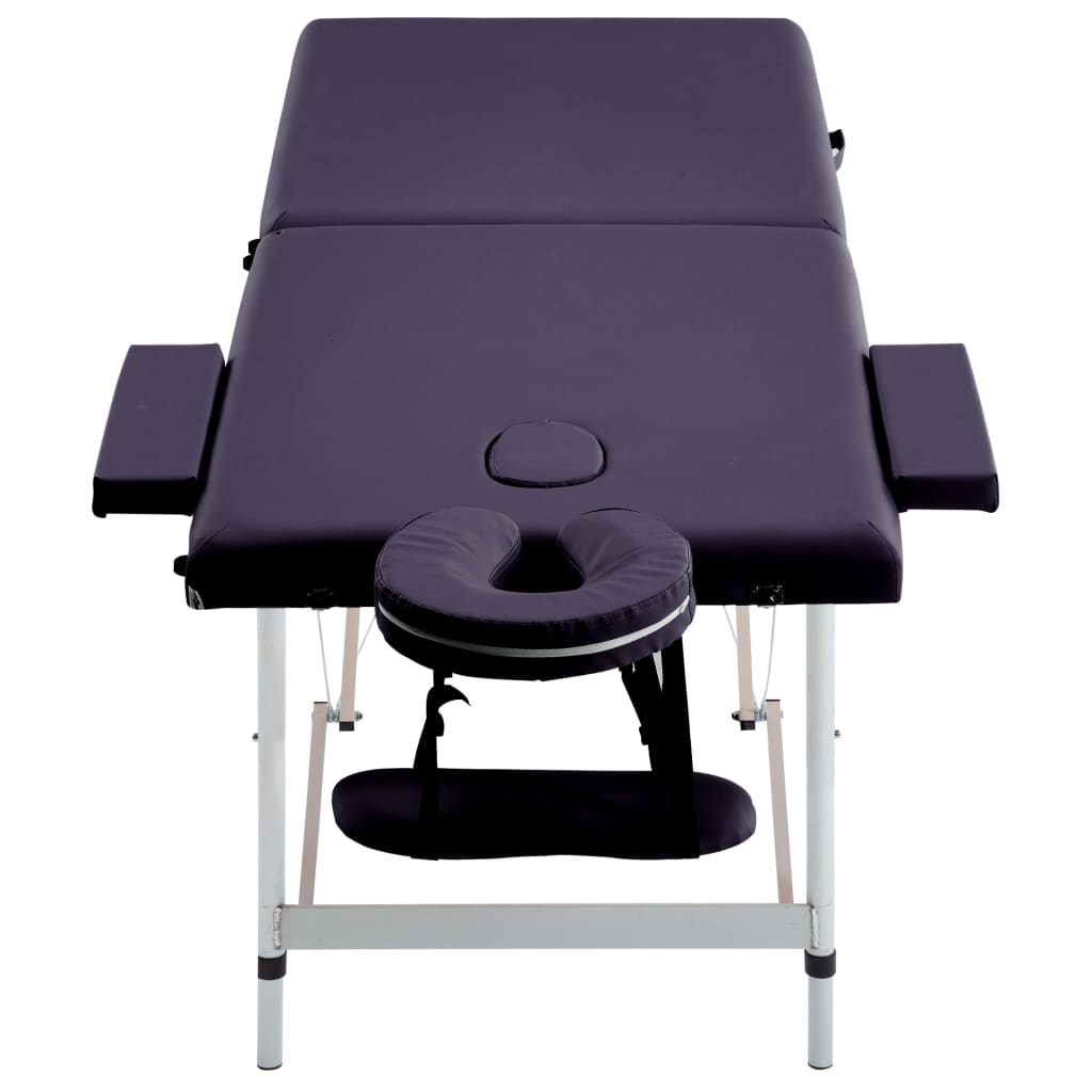 Vidaxl massagetafel inklapbaar 2 zones aluminium paars