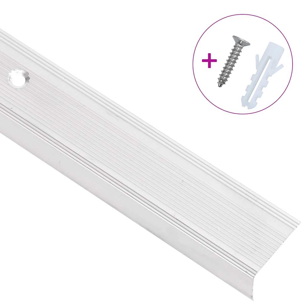 Vidaxl trapneuzen l-vormig 15 st 90 cm aluminium zilverkleurig