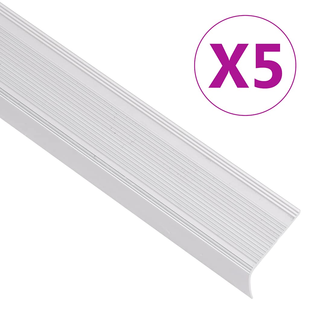 Vidaxl trapneuzen l-vormig 5 st 100 cm aluminium zilverkleurig