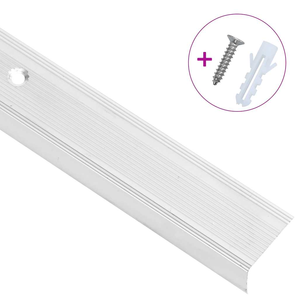 Vidaxl trapneuzen l-vormig 15 st 100 cm aluminium zilverkleurig