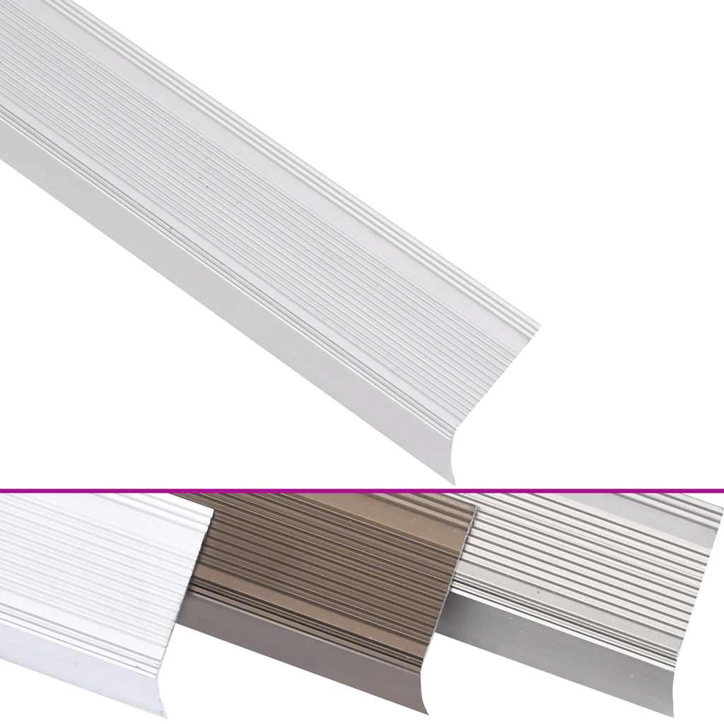 Vidaxl trapneuzen l-vormig 5 st 100 cm aluminium zilverkleurig
