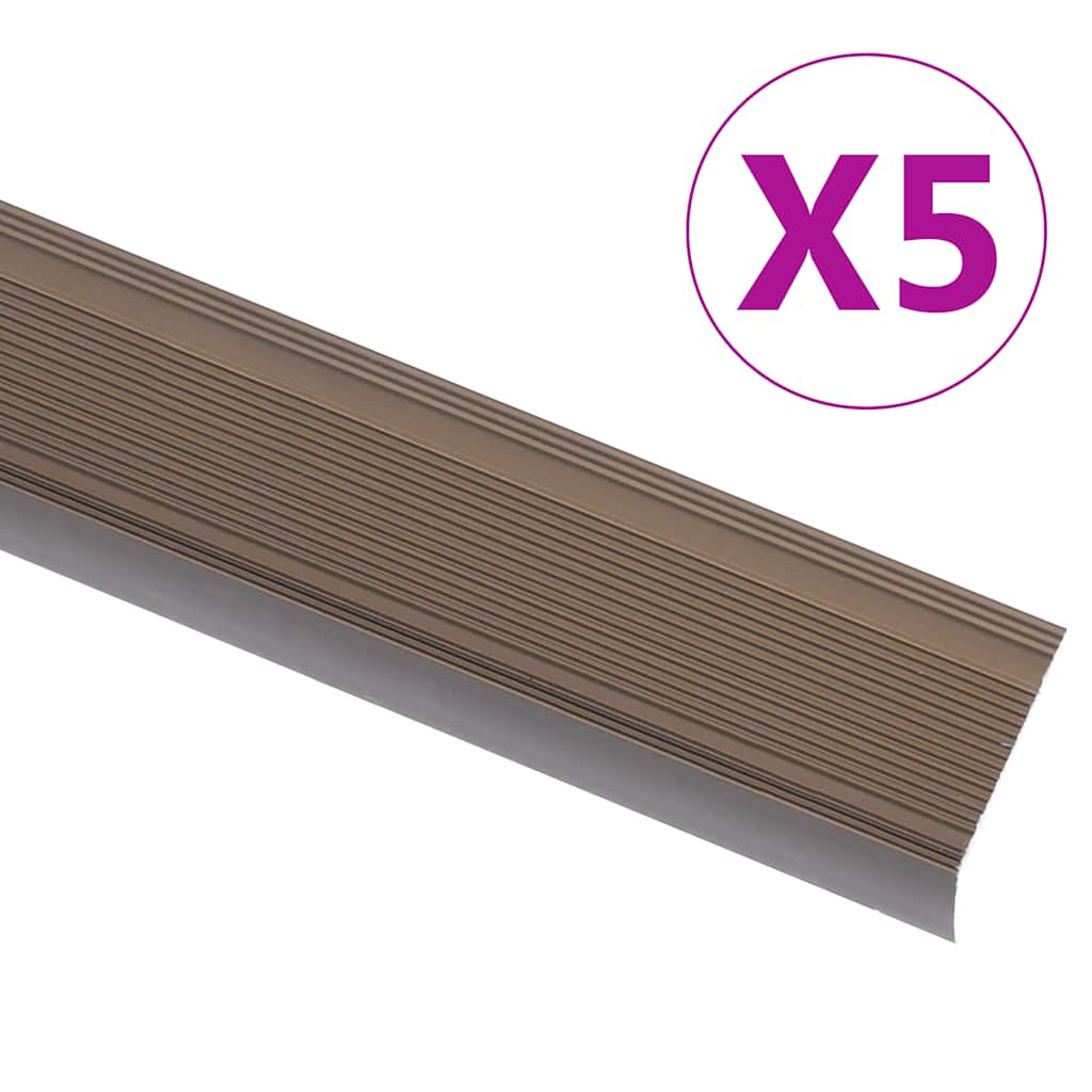 Vidaxl trapneuzen l-vormig 5 st 100 cm aluminium bruin